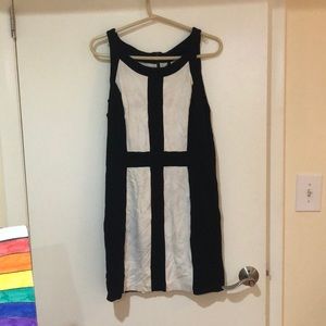 Sexy black and white mini dress